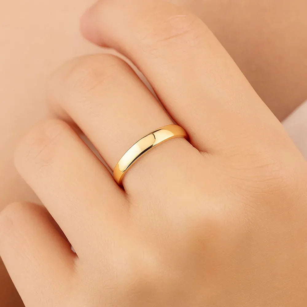 Aliança Lisa Anatômica Rommanel Banhada a Ouro 18K – Conforto e Elegância Diário - You Beauty