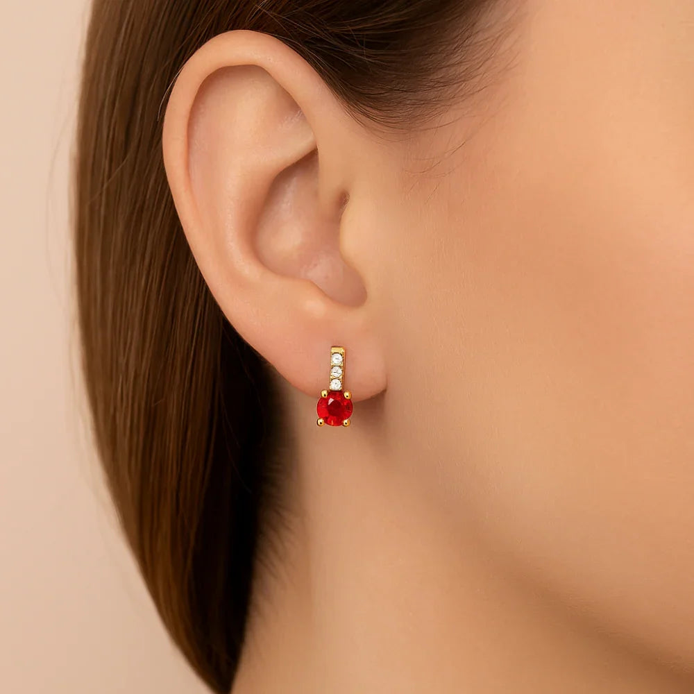 Brinco Cravejado Rommanel com Zircônias e Cristais em Ouro 18K – Design Elegante e Sofisticado