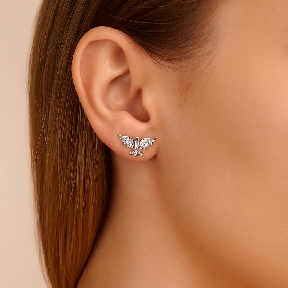 Brinco Espírito Santo Rommanel Cravejado com 64 Zircônias em Prata – Design Delicado e Brilhante