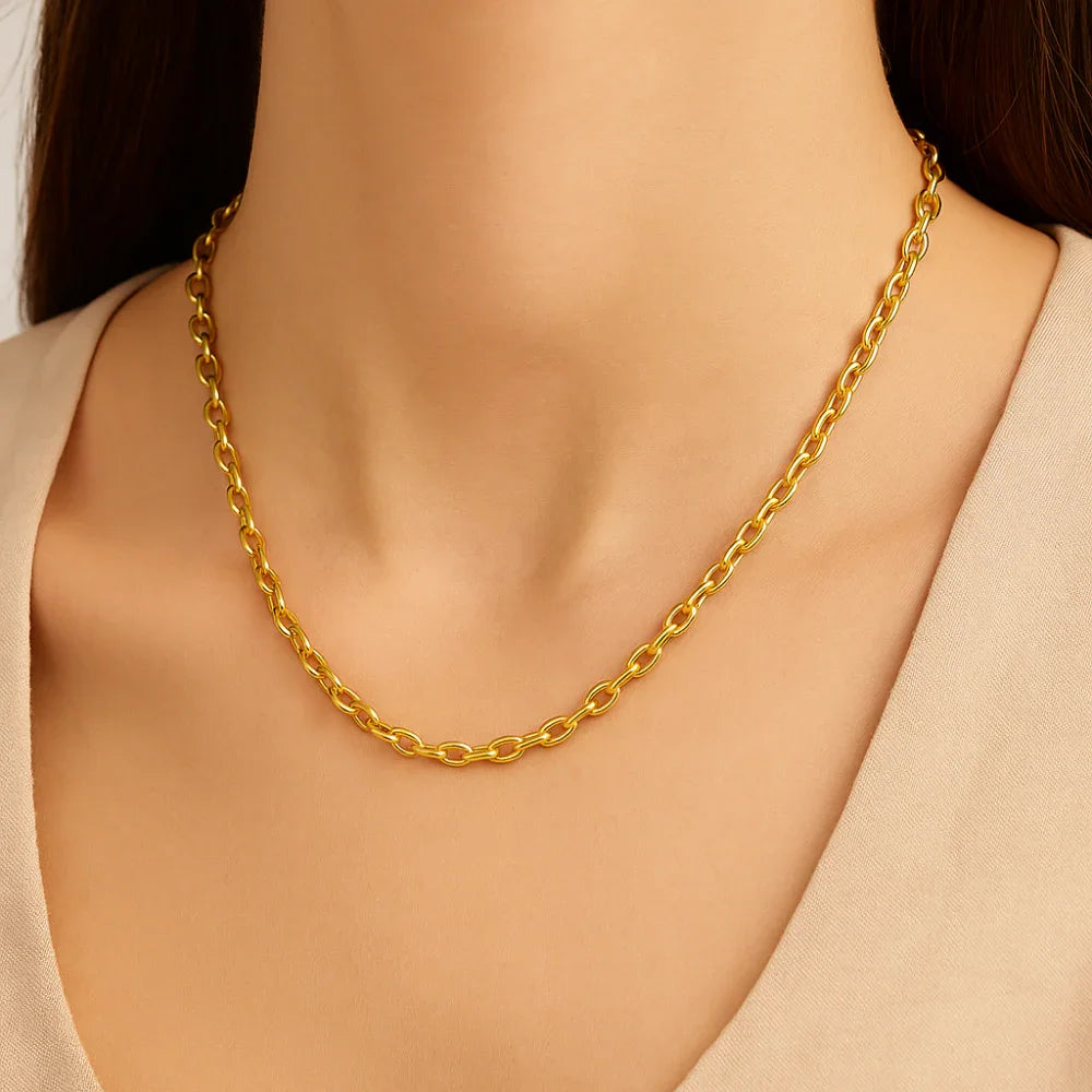 Gargantilha Fio Cadeado 42 cm Rommanel em Ouro 18K – Design Elegante e Resistente