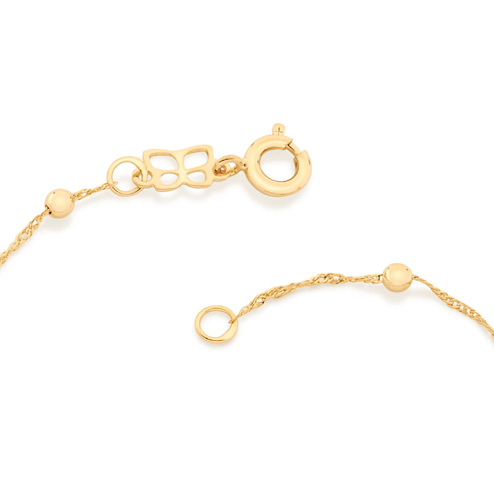 Pulseira Banhada a Ouro 18k Infantil Com Bolas