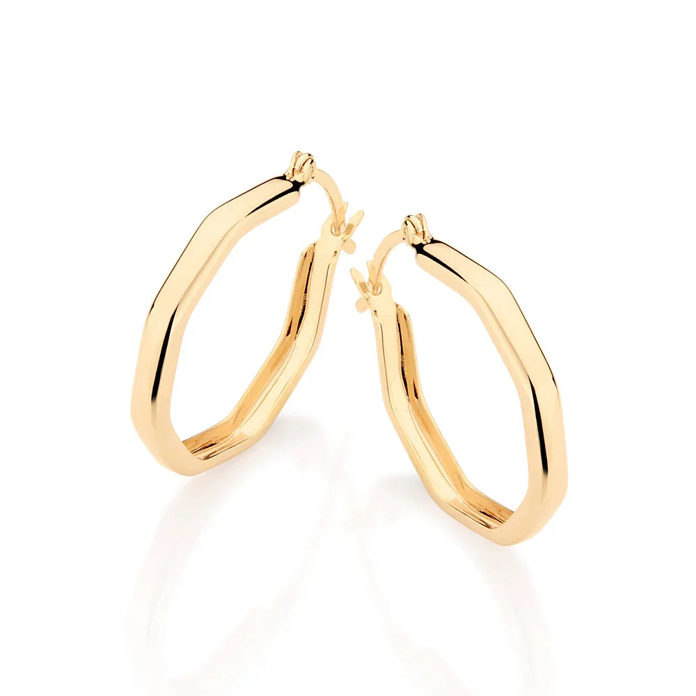 Brinco Argola Octagonal 2,5 cm Rommanel em Ouro 18K – Design Geométrico Sofisticado - Joias Rommanel | YouBeauty - Brincos, Colares e Anéis com Frete Grátis