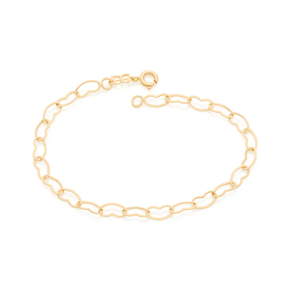 Pulseira Rommanel com Corações Vazados em Ouro 18K – Design Delicado e Elegante - Joias Rommanel | YouBeauty - Brincos, Colares e Anéis com Frete Grátis