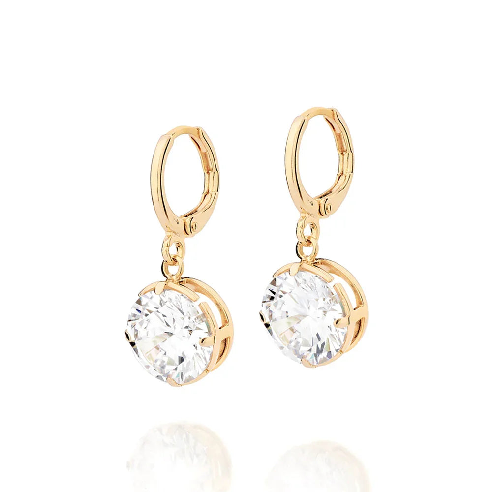 Brinco Argola com Zircônias Pêndulo Rommanel em Banho Ouro 18K – Design Elegante e Brilhante - Joias Rommanel | YouBeauty - Brincos, Colares e Anéis com Frete Grátis