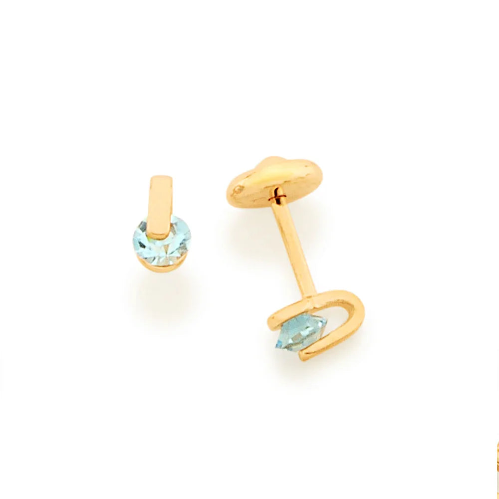 Brinco Infantil Rommanel com 2 Cristais Facetados em Ouro 18K – Design Delicado e Colorido - Joias Rommanel | YouBeauty - Brincos, Colares e Anéis com Frete Grátis