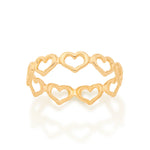 Anel com Corações Vazados Rommanel em Ouro 18K – Design Delicado e Elegante - You Beauty