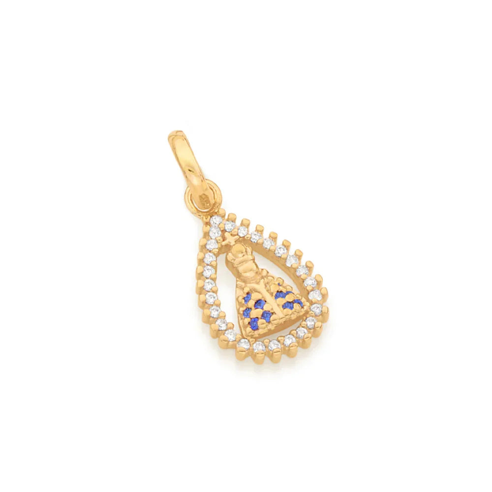 Pingente Gota Rommanel com Nossa Senhora Aparecida Cravejada de Zircônias – Design Elegante e Detalhado - Joias Rommanel | YouBeauty - Brincos, Colares e Anéis com Frete Grátis