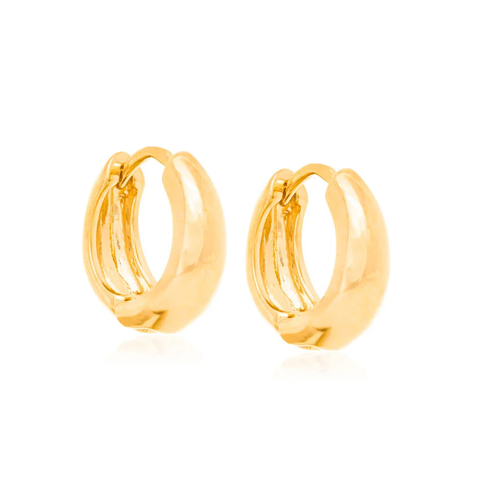 Brinco Argola Larga Meia Cana Rommanel Banhado a Ouro 18K – Design Clássico e Sofisticado - Joias Rommanel | YouBeauty - Brincos, Colares e Anéis com Frete Grátis