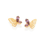 Brinco Borboleta Rommanel com Zircônias Navete Lilás em Banho Ouro 18K – Design Delicado e Brilhante - Joias Rommanel | YouBeauty - Brincos, Colares e Anéis com Frete Grátis