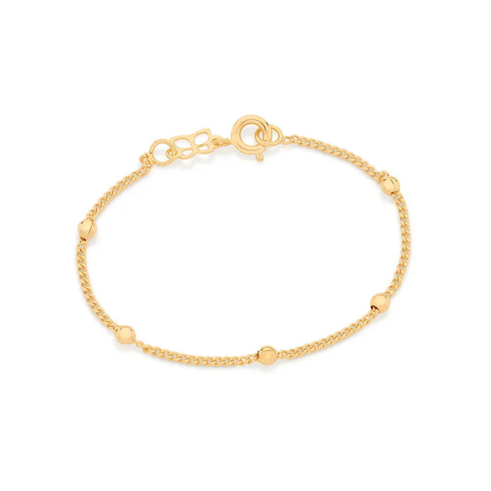 Pulseira Infantil Rommanel com Bolinhas de 4 mm em Banho Ouro 18K – Charme Delicado Tama 14 cm - Joias Rommanel | YouBeauty - Brincos, Colares e Anéis com Frete Grátis