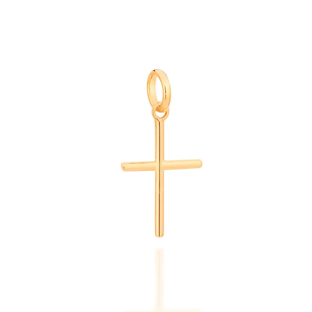 Pingente Cruz Lisa Rommanel Banhado a Ouro 18K – Design Minimalista e Elegante - Joias Rommanel | YouBeauty - Brincos, Colares e Anéis com Frete Grátis