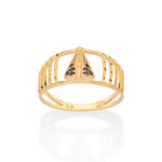 Anel Aro Duplo Rommanel Nossa Senhora Aparecida com Zircônias Azuis em Banho de Ouro 18K – Design Exclusivo e Sofisticado - Joias Rommanel | YouBeauty - Brincos, Colares e Anéis com Frete Grátis