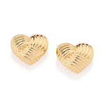 Brinco Coração Abaulado Texturizado Rommanel em Banho de Ouro 18K – Design Sofisticado e Delicado - Joias Rommanel | YouBeauty - Brincos, Colares e Anéis com Frete Grátis