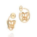 Brinco Argola Oval com Borboleta Texturizada Rommanel em Ouro 18K – Design Delicado e Sofisticado - Joias Rommanel | YouBeauty - Brincos, Colares e Anéis com Frete Grátis