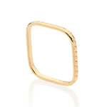 Anel Skinny Quadrado Rommanel Banhado a Ouro 18K – Design Exclusivo Trabalhado - You Beauty