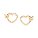Brinco Coração Vazado com Borboletas Rommanel em Ouro 18K – Design Delicado e Feminino - Joias Rommanel | YouBeauty - Brincos, Colares e Anéis com Frete Grátis