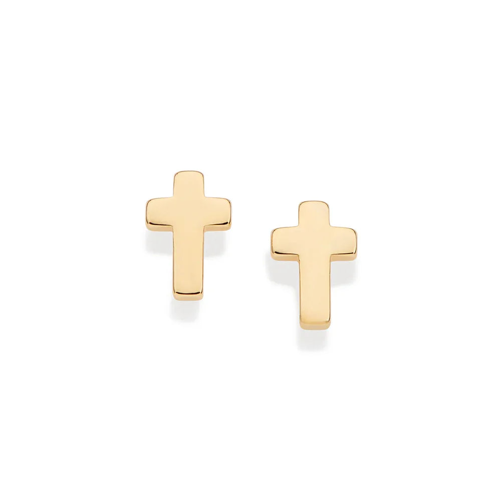 Brinco Cruz Mini Rommanel Banhado a Ouro 18K – Design Delicado e Elegante - Joias Rommanel | YouBeauty - Brincos, Colares e Anéis com Frete Grátis