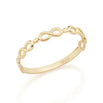 Anel Skinny Rommanel com Símbolos do Infinito e Corações em Ouro 18K – Design Delicado e Exclusivo - You Beauty