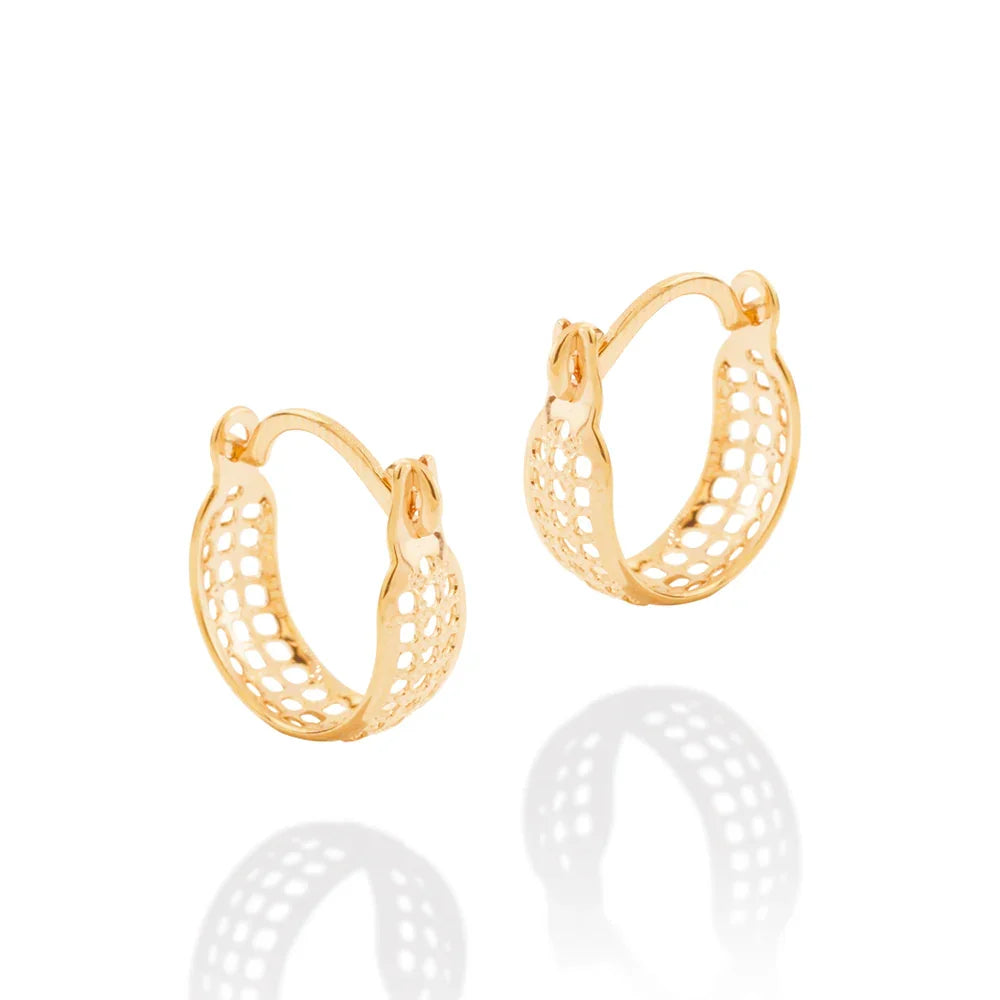 Brinco Argola com Quadrados Vazados Rommanel em Banho Ouro 18K – Design Moderno e Sofisticado - Joias Rommanel | YouBeauty - Brincos, Colares e Anéis com Frete Grátis