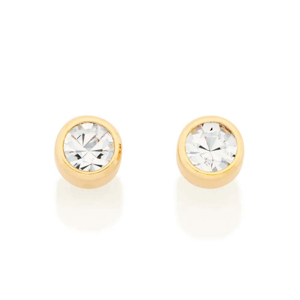 Brinco Solitário Rommanel com Cristais de 4mm em Banho Ouro 18K – Design Minimalista e Elegante - Joias Rommanel | YouBeauty - Brincos, Colares e Anéis com Frete Grátis