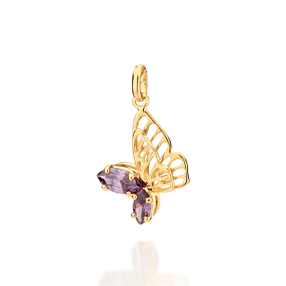 Pingente Borboleta Rommanel com Zircônia Navete em Ouro 18K – Design Sofisticado e Delicado - Joias Rommanel | YouBeauty - Brincos, Colares e Anéis com Frete Grátis