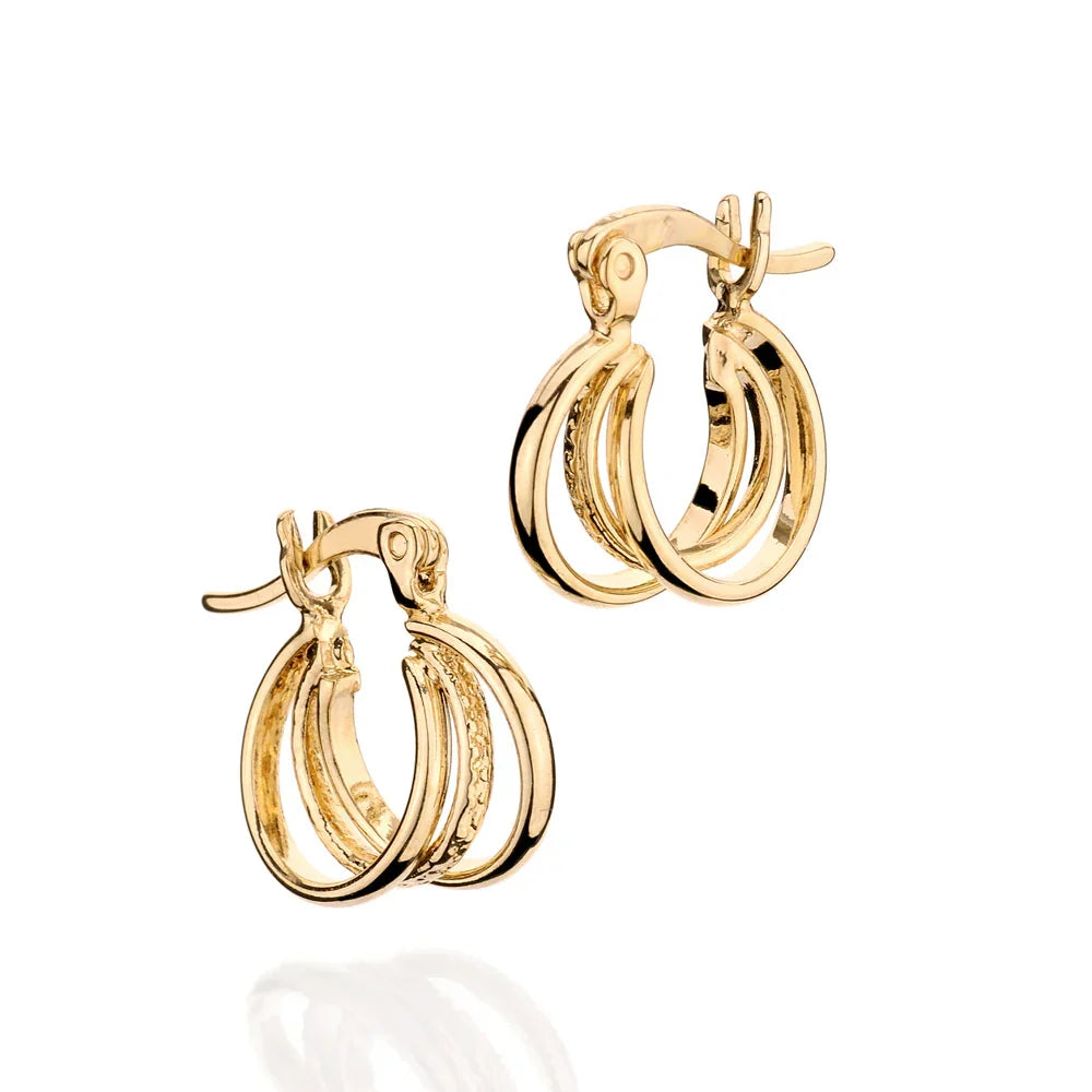 Brinco Argola Tripla Vazado Rommanel em Ouro 18K – Detalhe Trabalhado e Design Sofisticado - Joias Rommanel | YouBeauty - Brincos, Colares e Anéis com Frete Grátis