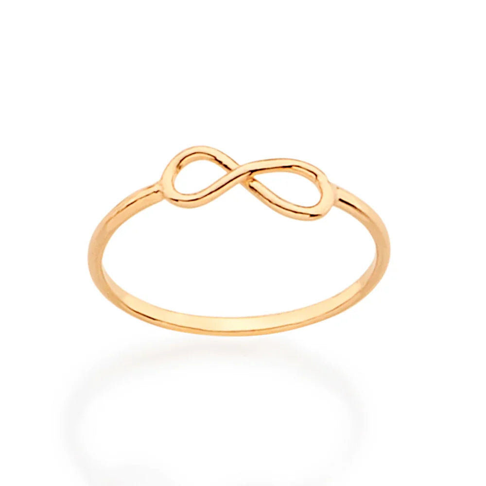 Anel Skinny Rommanel com Símbolo do Infinito em Ouro 18K – Design Delicado e Elegante - You Beauty