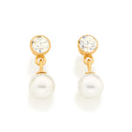 Brinco Base Redonda Rommanel com Cristal e Pérola Sintética – Banho Ouro 18K Premium - Joias Rommanel | YouBeauty - Brincos, Colares e Anéis com Frete Grátis