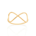 Anel Skinny Infinito Vazado Rommanel Banhado a Ouro 18K – Design Delicado e Moderno - You Beauty
