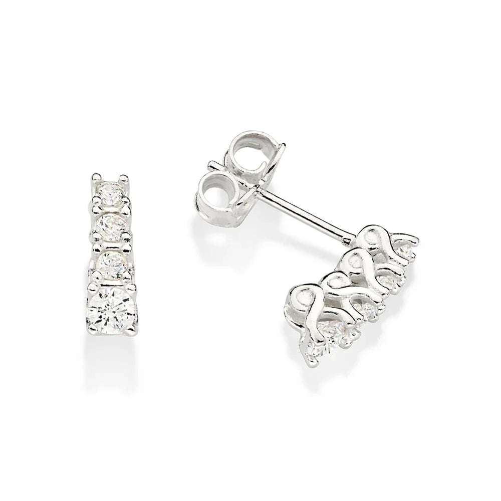 Brinco Cravejado Rommanel com Zircônias 2mm e 3mm em Prata – Design Delicado e Sofisticado - Joias Rommanel | YouBeauty - Brincos, Colares e Anéis com Frete Grátis