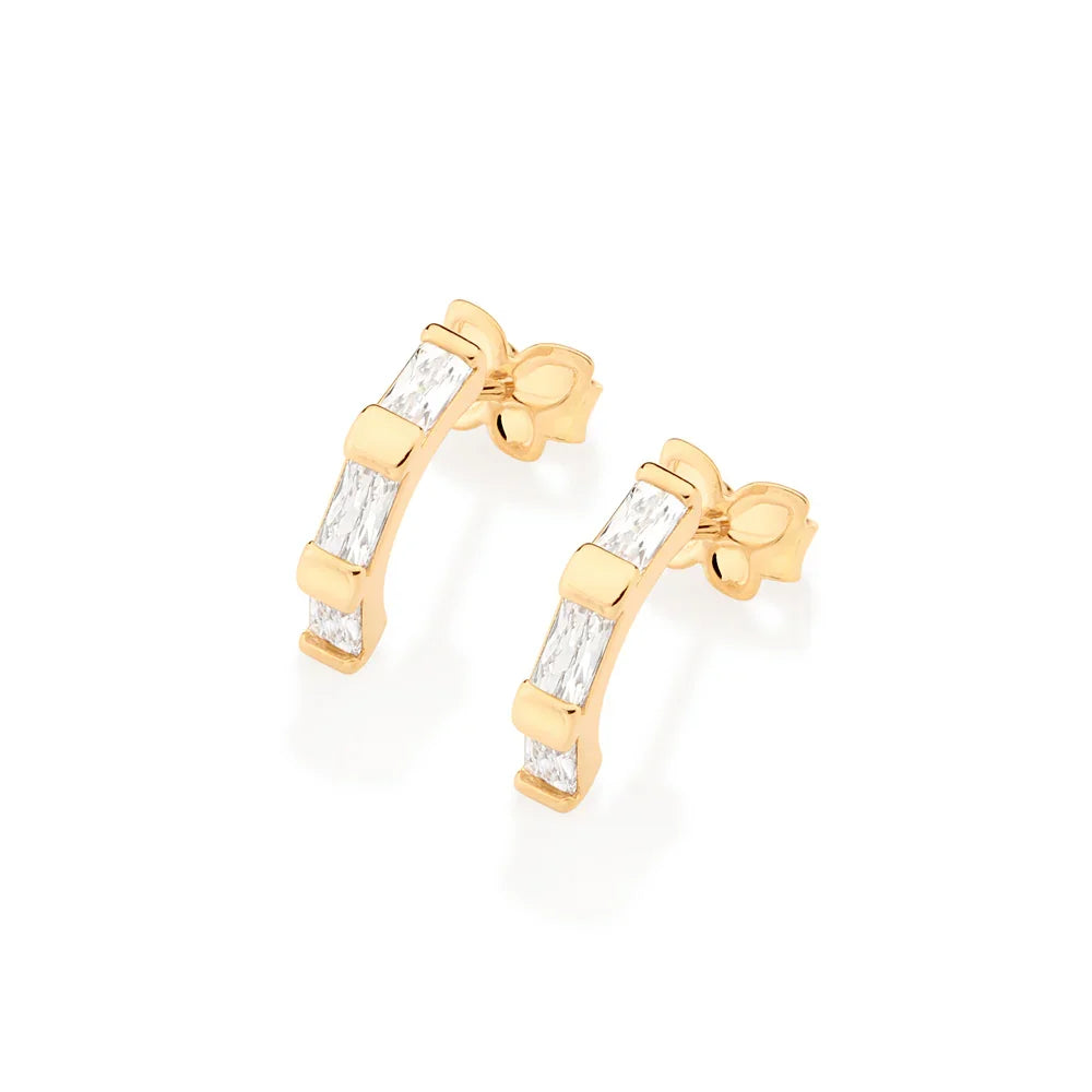 Brinco Baguete com 6 Zircônias Rommanel em Banho Ouro 18K – Exclusivo Coleção Ana Hickmann - Joias Rommanel | YouBeauty - Brincos, Colares e Anéis com Frete Grátis