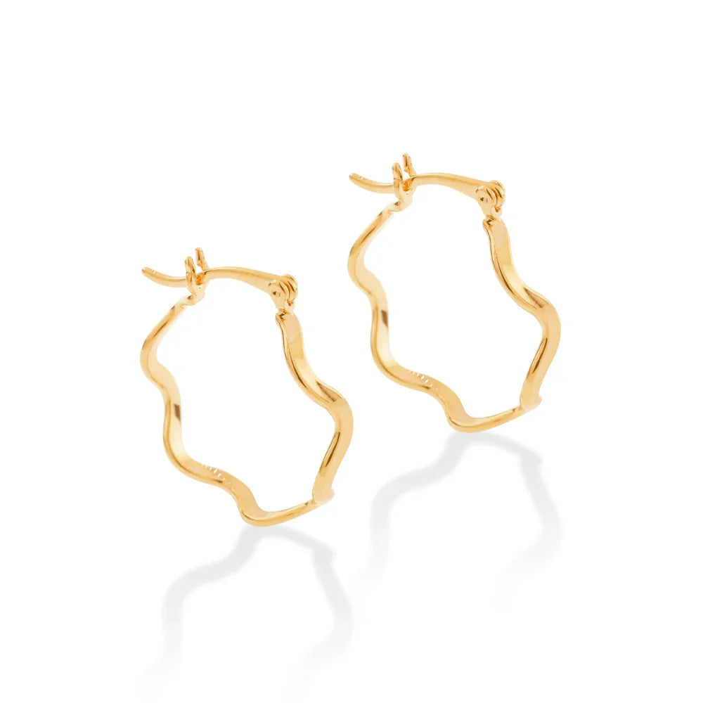 Brinco Argola Ondulada Rommanel com Banho Ouro 18K – Design Elegante e Sofisticado - Joias Rommanel | YouBeauty - Brincos, Colares e Anéis com Frete Grátis