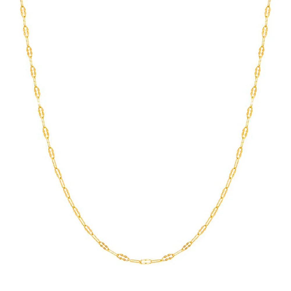 Corrente Rommanel com Navetes e Detalhes Batidos em Ouro 18K – Design Elegante 50cm - Joias Rommanel | YouBeauty - Brincos, Colares e Anéis com Frete Grátis