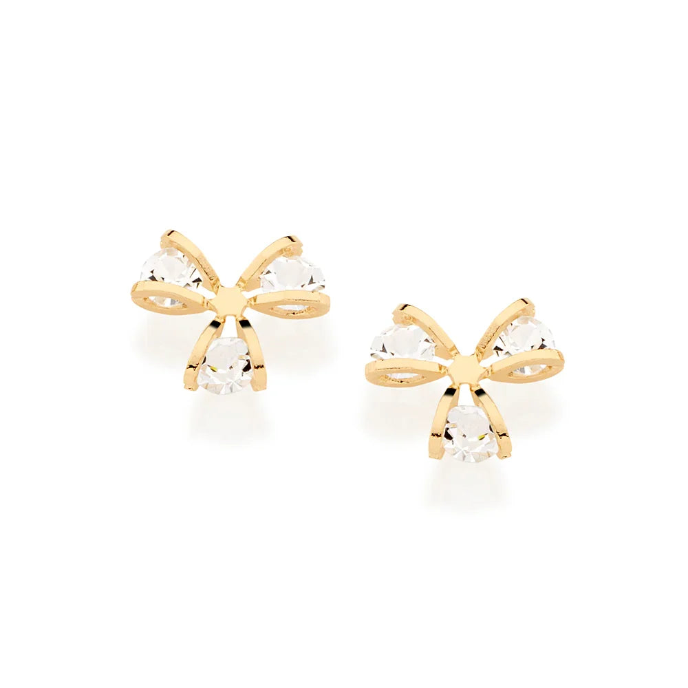Brinco Flor Rommanel com 6 Zircônias em Banho Ouro 18K – Design Delicado e Brilhante - Joias Rommanel | YouBeauty - Brincos, Colares e Anéis com Frete Grátis