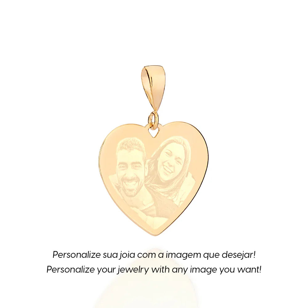 Pingente Rommanel em Formato de Coração Personalizável – Banho Ouro 18K, 3,2x2,5cm - Joias Rommanel | YouBeauty - Brincos, Colares e Anéis com Frete Grátis