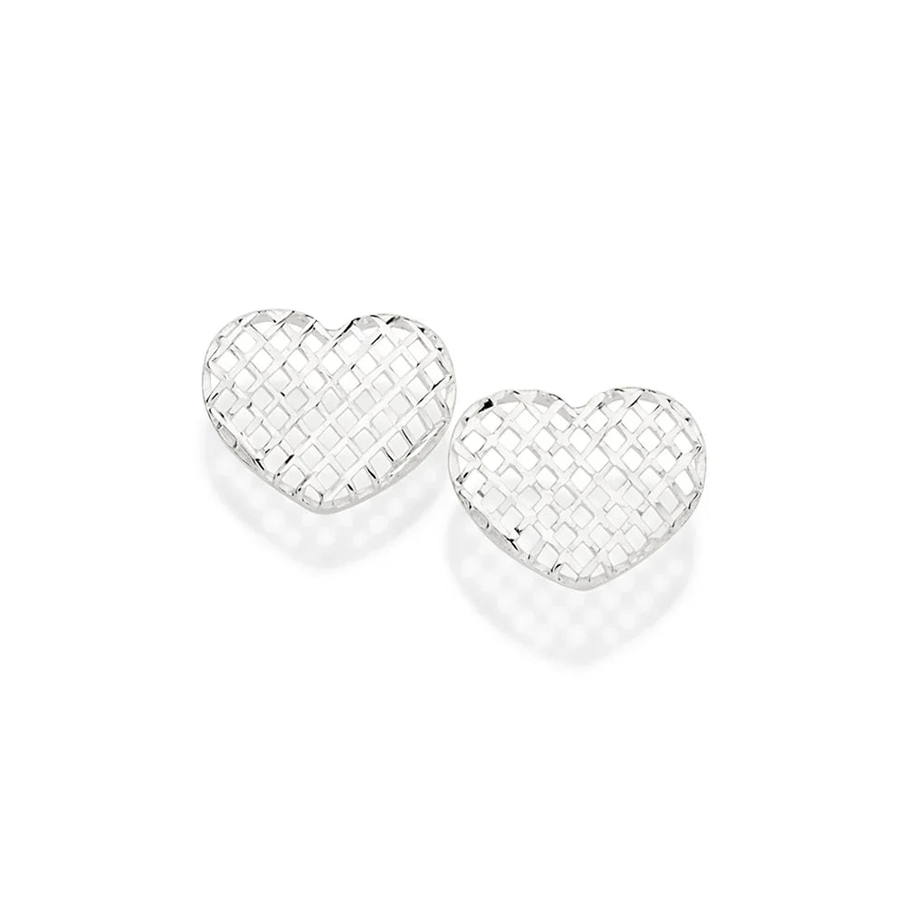 Brinco Botão Rommanel em Formato Coração com Tramas Delicadas – Design Sofisticado e Leveza - Joias Rommanel | YouBeauty - Brincos, Colares e Anéis com Frete Grátis
