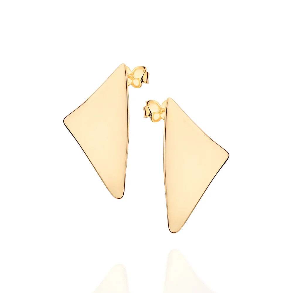 Brinco Botão Triangular Rommanel em Banho Ouro 18K – Design Minimalista Elegante - Joias Rommanel | YouBeauty - Brincos, Colares e Anéis com Frete Grátis