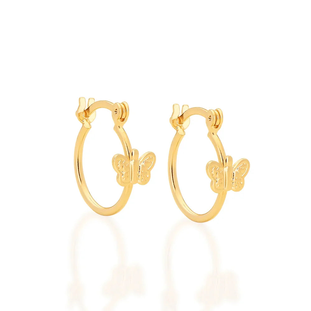 Brinco Argola Infantil Rommanel com Borboleta em Banho Ouro 18K – Design Delicado e Seguro - Joias Rommanel | YouBeauty - Brincos, Colares e Anéis com Frete Grátis