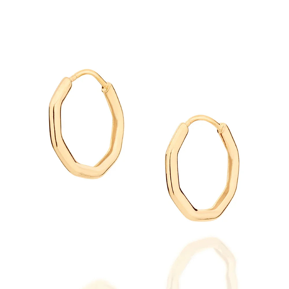 Brinco Argola Octágono Rommanel Banhado a Ouro 18K – Design Geométrico Exclusivo Ana Hickmann - Joias Rommanel | YouBeauty - Brincos, Colares e Anéis com Frete Grátis