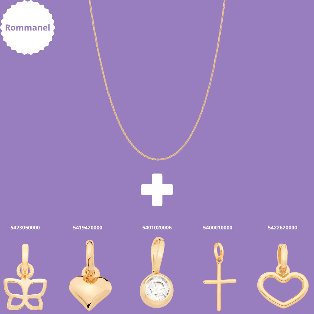 Cordão Cadeado Ouro 18K Rommanel + Pingente de BRINDE!