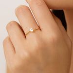 Anel Solitário Rommanel com Zircônia Oval 4x6mm em Ouro 18K – Design Clássico e Elegante - You Beauty