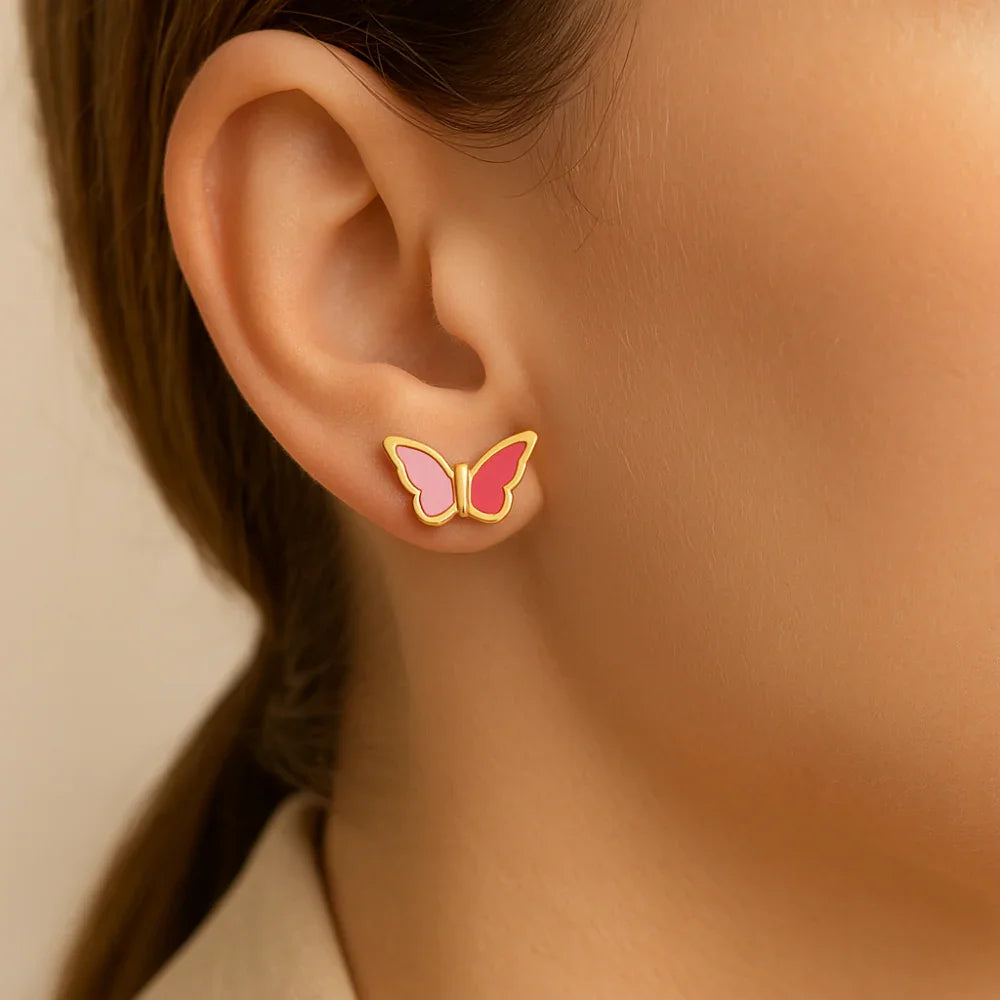 Brinco Borboleta Rommanel com Resina em Banho Ouro 18K – Design Delicado e Feminino - Joias Rommanel | YouBeauty - Brincos, Colares e Anéis com Frete Grátis