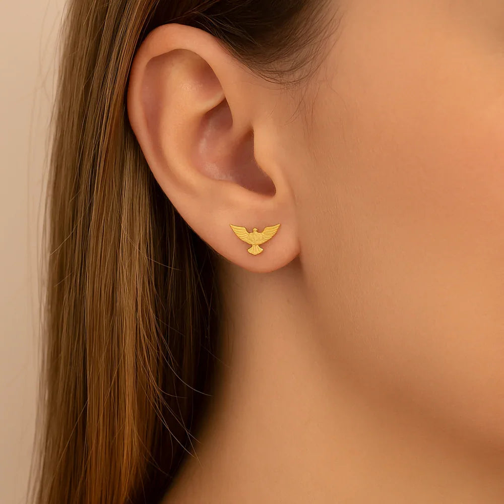 Brinco Espírito Santo Rommanel em Banho de Ouro 18K – Design Delicado e Sofisticado