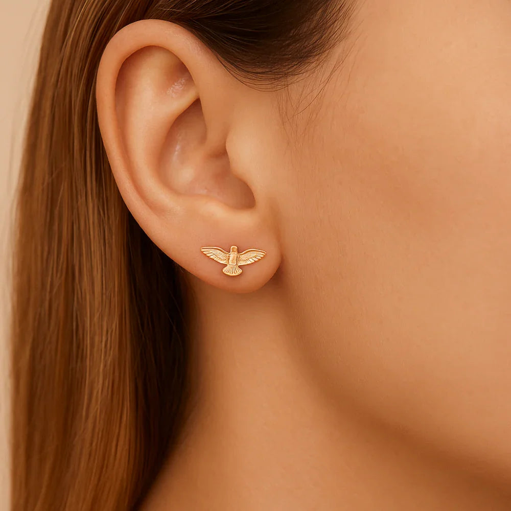 Brinco Espírito Santo Rommanel Pequeno Banhado a Ouro 18K – Design Delicado e Sofisticado