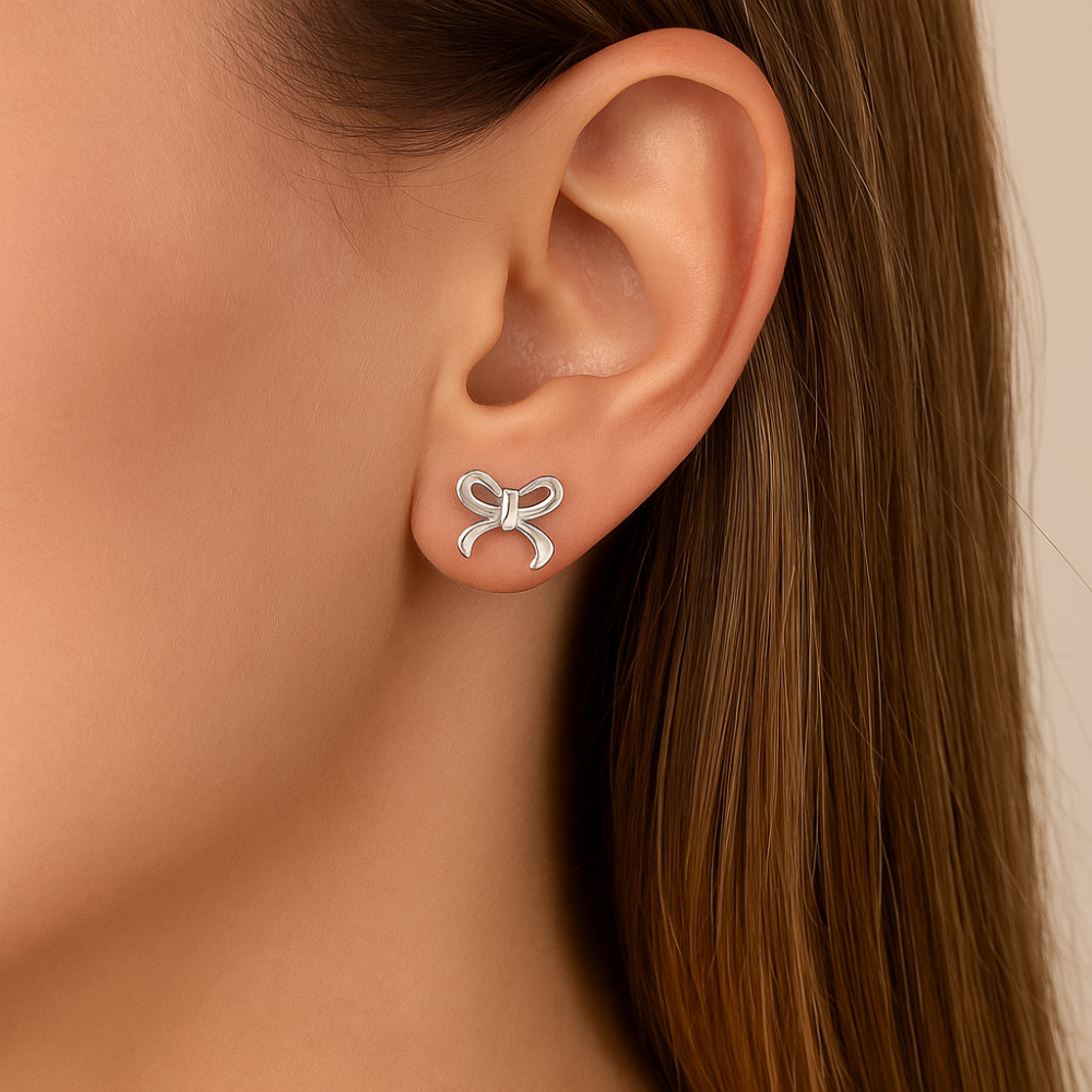 Brinco Laço Vazado Rommanel em Prata – Design Delicado e Elegante