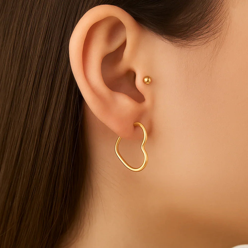 Brinco Meia Argola Coração Rommanel em Ouro 18K – Design Delicado e Romântico - Joias Rommanel | YouBeauty - Brincos, Colares e Anéis com Frete Grátis