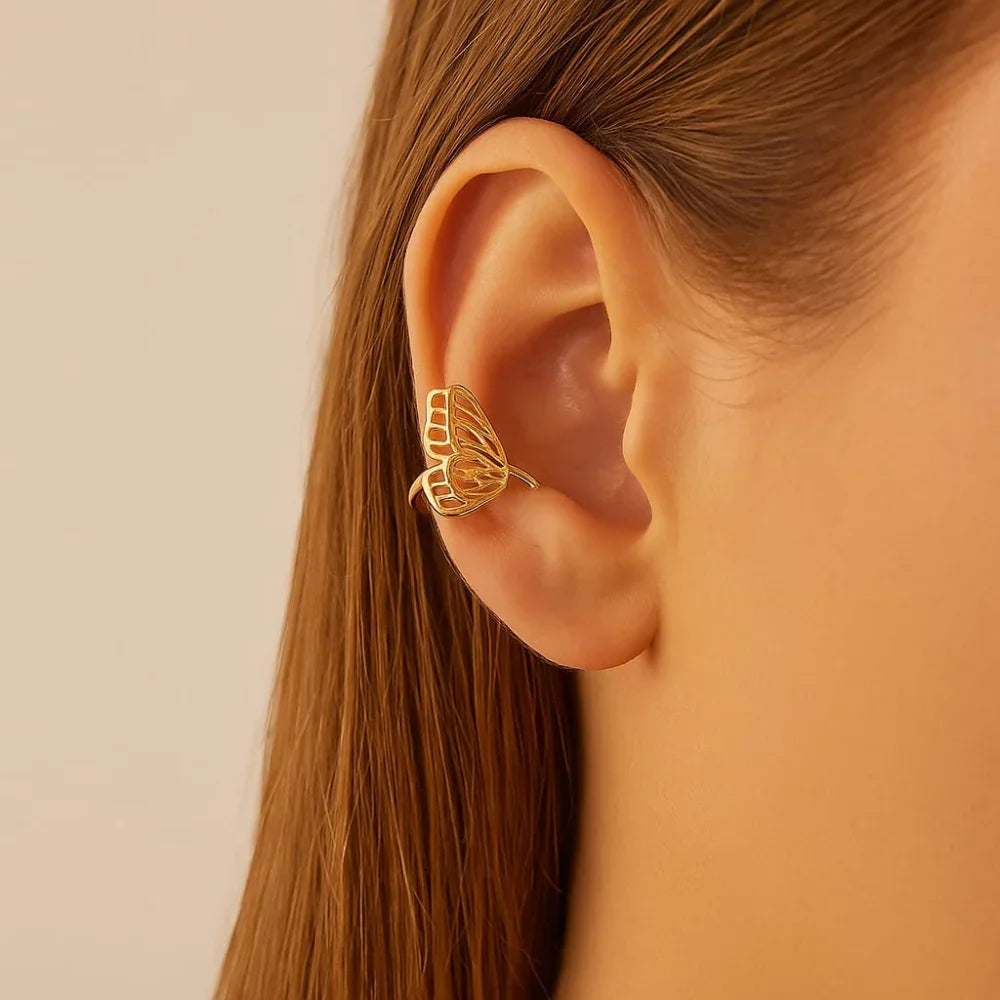 Brinco Piercing Rommanel em Formato de Asas de Borboleta – Design Delicado com Pressão Ajustável - Joias Rommanel | YouBeauty - Brincos, Colares e Anéis com Frete Grátis