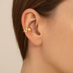 Brinco Piercing Rommanel em Formato Batimentos Cardíacos com Coração Central – Banhado a Ouro 18K, 1,1 cm - Joias Rommanel | YouBeauty - Brincos, Colares e Anéis com Frete Grátis