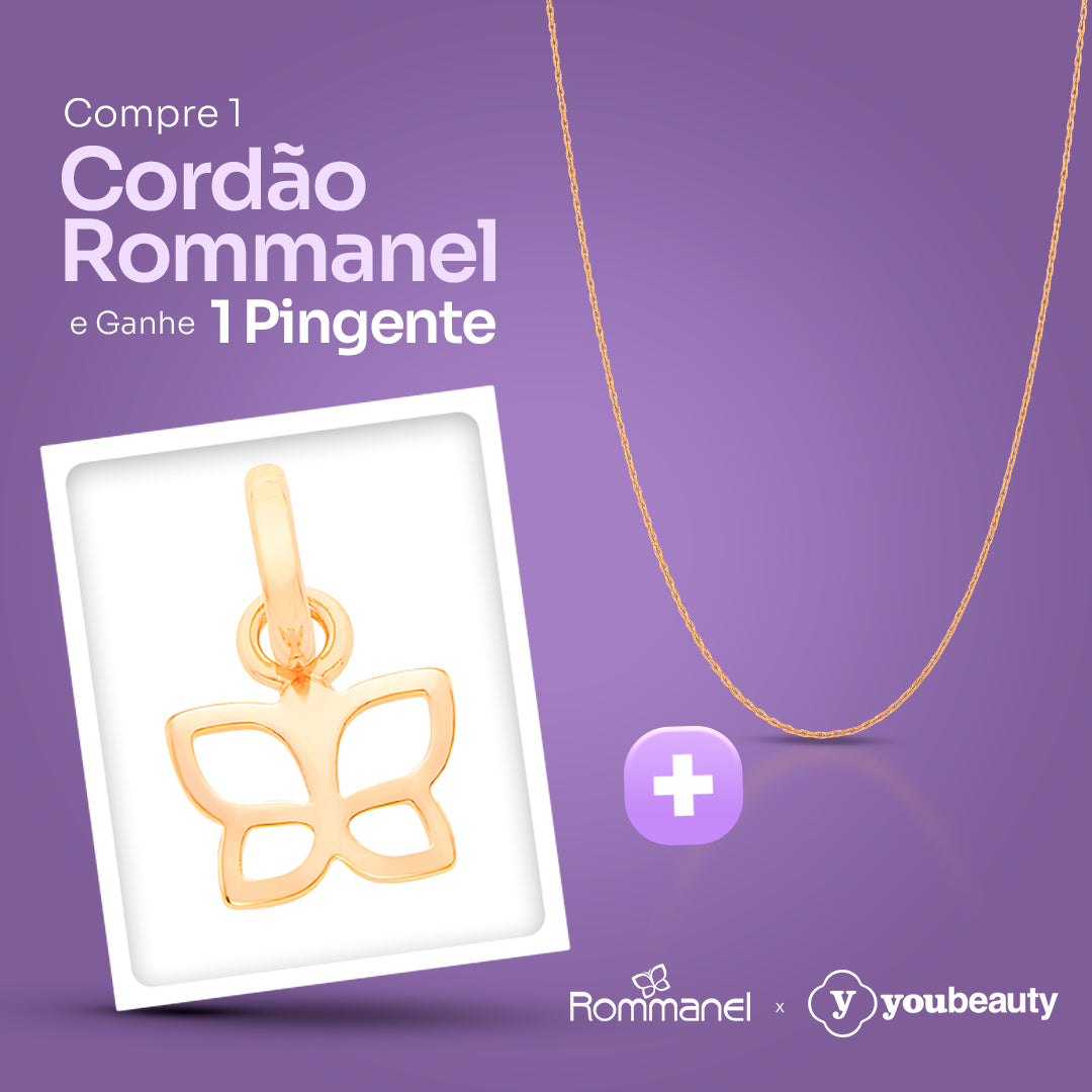 Cordão Cadeado Ouro 18K Rommanel + Pingente de BRINDE!