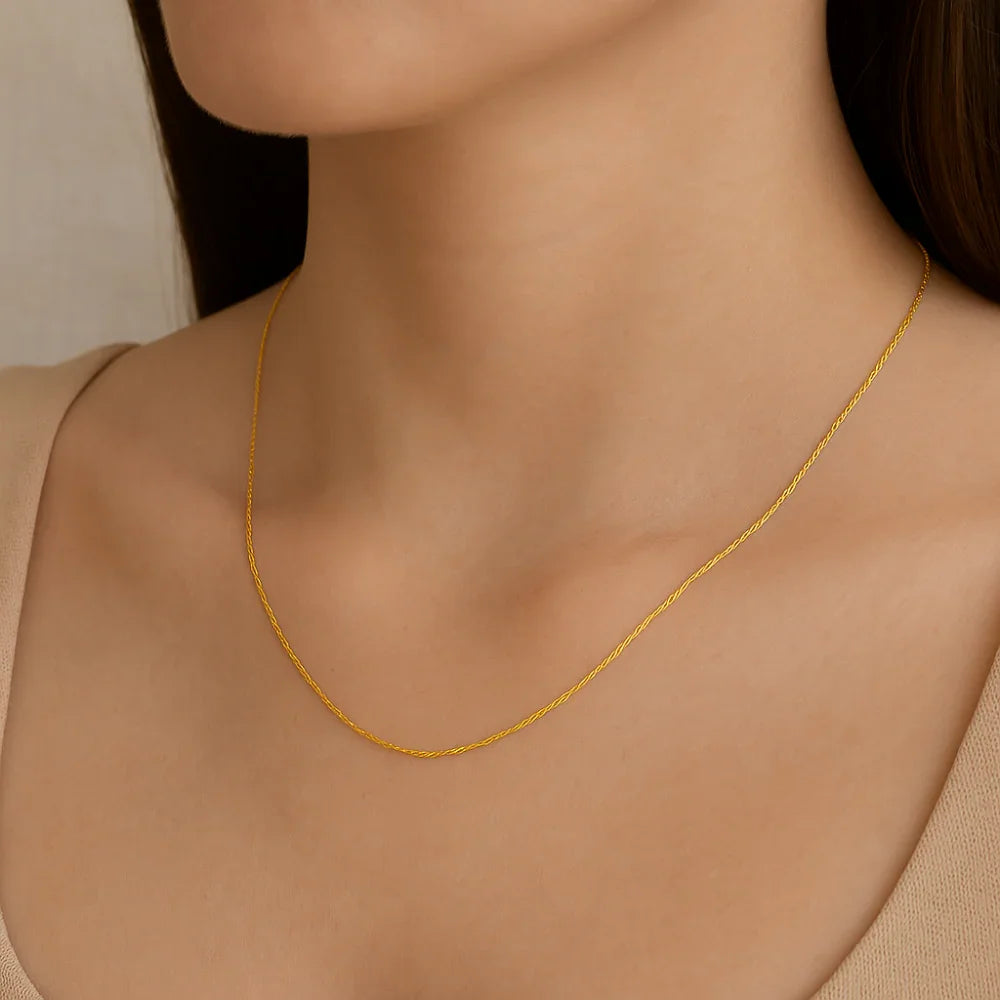 Cordão Singapura Fino Rommanel em Ouro 18K – Design Elegante e Delicado, 50 cm